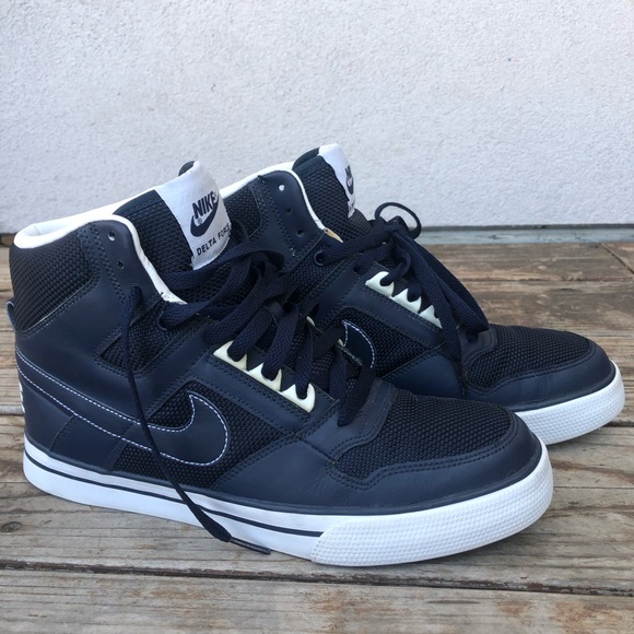 navy nike high tops